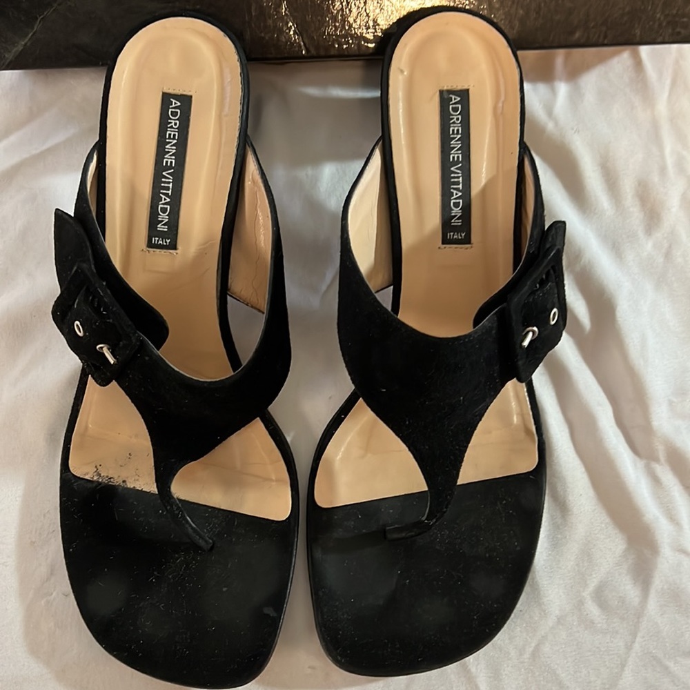 Adrienne Vittadini Black Y2K Heeled Black Sandal in Size 8 1/2 - Picture 2 of 7